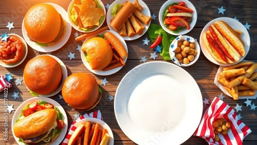 Wallpaper Mural Festive cookout spread on wooden table Torontodigital.ca