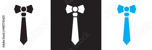 Necktie and Bow Tie icon. Vector illustration. isolated on white and black background. EPS 10