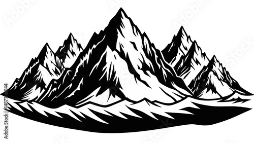 Mountain landscape vector illustration, Mountain landscape vector.