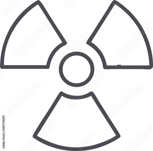 Radiation Symbol Icon - Vector Design.
