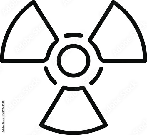 Radiation Symbol Icon - Vector Design.