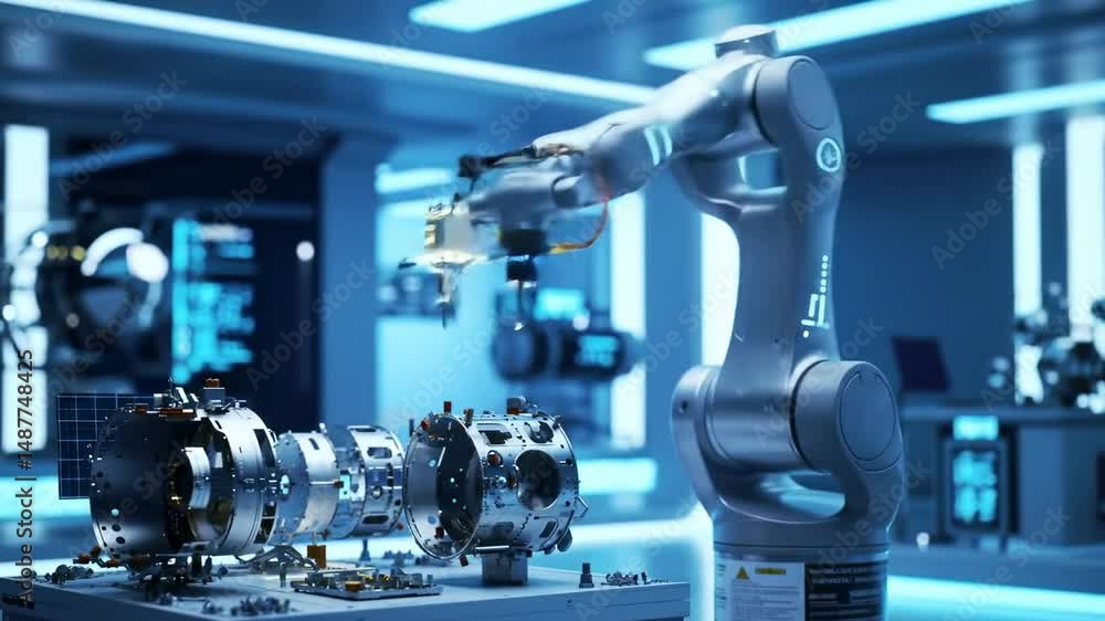 Advanced robotic arm assembling machinery Advanced robotic arm assembling machinery