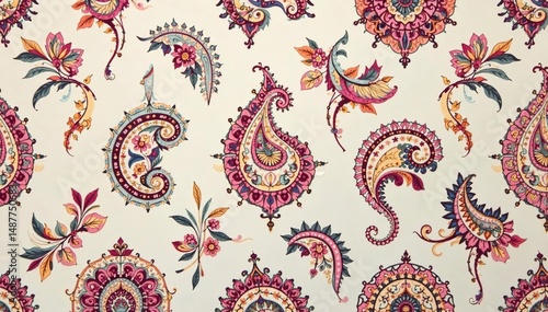 Subtle paisley print, soft muted color palette Elegant, seamless background texture , muted tones, curvy, subtle