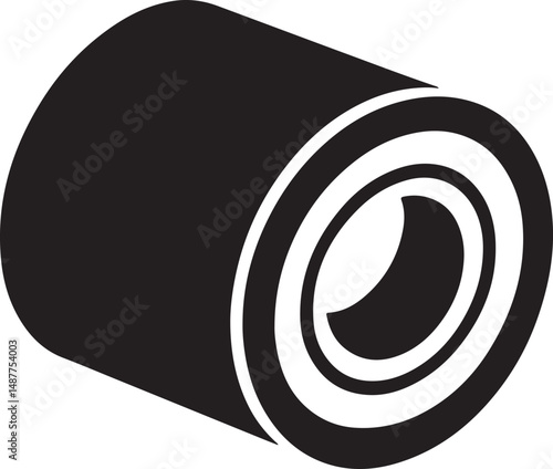 sushi roll silhouette, black and white silhouette, vector and illustration