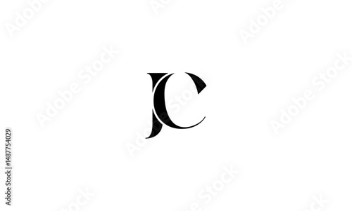 JC initial letter, monogram logo