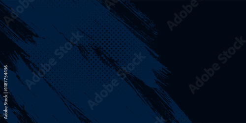 Grunge-style dark blue abstract background with rough brush strokes and dotted texture, great for modern graphics, sports, or streetwear themes.