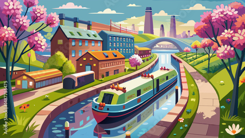 Leeds Liverpool canal in spring