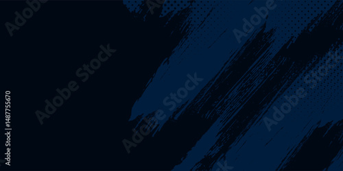 Dark navy abstract background with bold grunge brush strokes and subtle halftone texture, ideal for modern, sporty, or edgy design projects