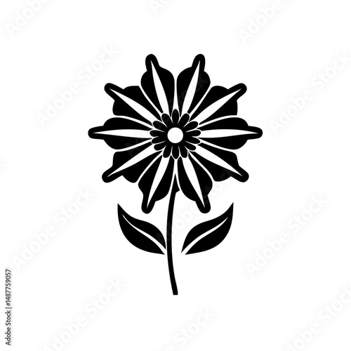 Simple Flower Silhouette – Minimalist Vector Illustration