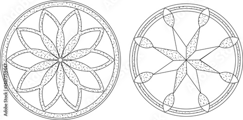 sketch vector illustration silhouette design mandala rosette abstract modern classic vintage ethnic 