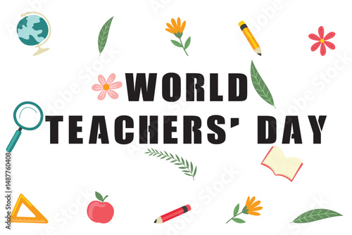 World Teachers  Day October Celebration Awareness Banner and Background Design Template Vector Illustration