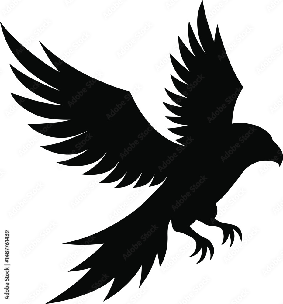 Obraz premium a black eagle is flying in the sky 