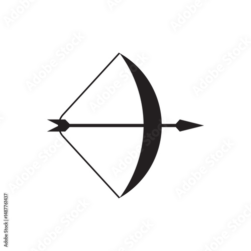 Vector of a bow with arrow ready to shoot. Symbolizes strategy, preparation, or challenge. Great for motivation themes.