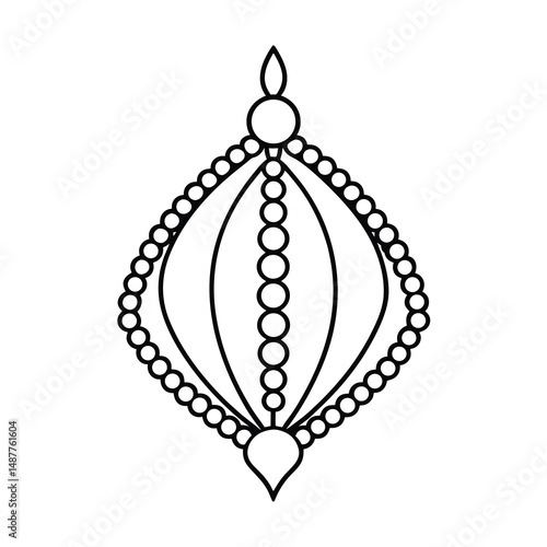bead strand sketch line art vector ornament 