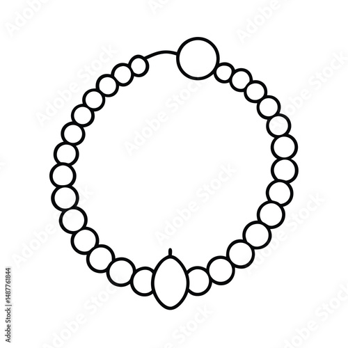 bead strand sketch line art vector