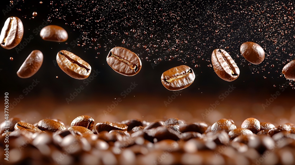 Coffee Beans Falling Coffee Beans Falling