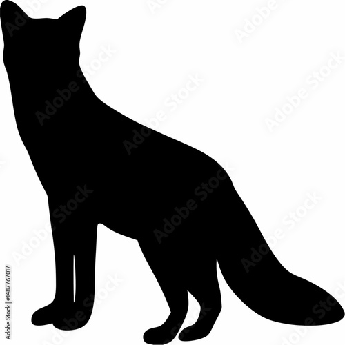A black silhouette vector illustration depicts a wild animal, a mammal cat