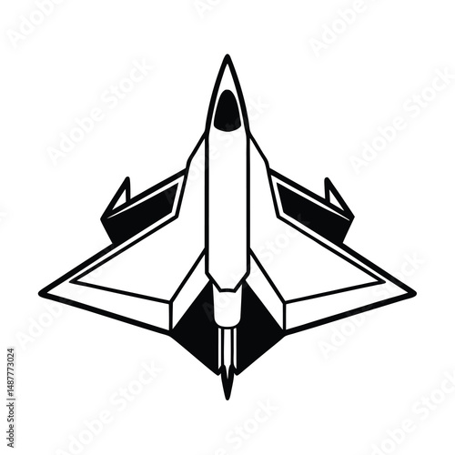 vector illustration of a military jet fighter