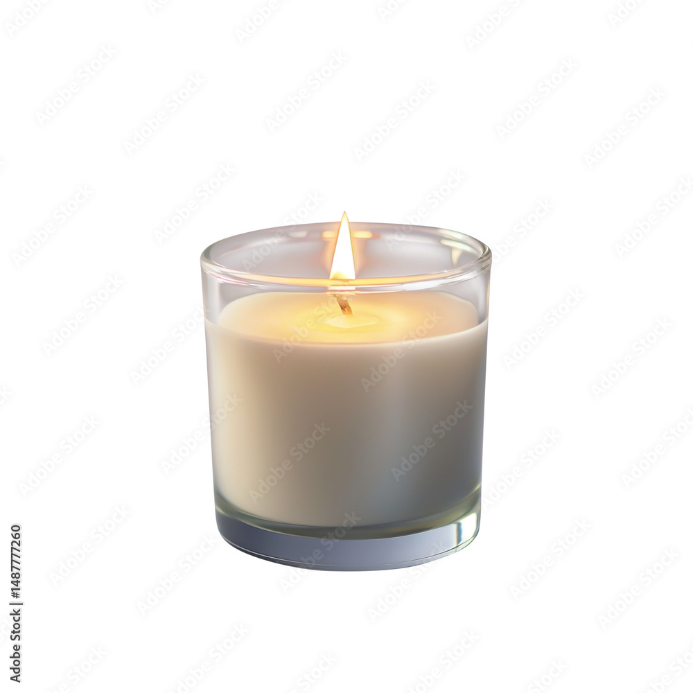 High-quality photo of a candle in glass jar, on a pure white background, high detail High-quality photo of a candle in glass jar, on a pure white background, high detail