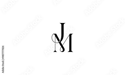 JM initial letters, monogram logo