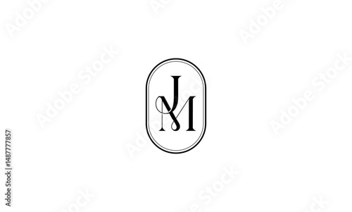 JM initial letters, monogram logo