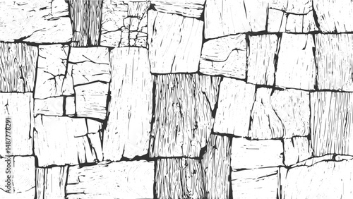 seamless cracked wall texture combining brick and dry stone elements ideal for creating authentic backgrounds in architectural and interior design projects