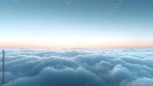 Wallpaper Mural Gentle transition of sky blue mist above the clouds atmospheric scene serene environment aerial view soft atmosphere Torontodigital.ca