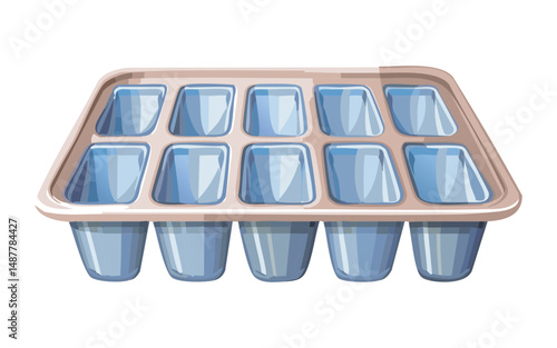 Silicone Ice Cube Tray - Vector Illustration