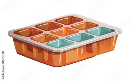 Ice Cube Making Tray - Vector Illustration