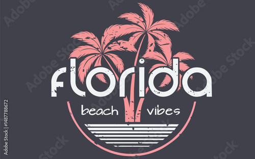 Florida beach vibes vector graphics