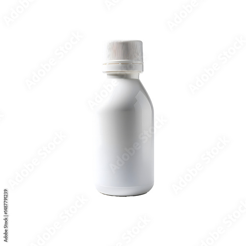3d white HDPE PET bottle in medicine in medicine industry isolated 