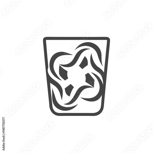 Paper-Filled Trash Bin Icon – Waste Container Silhouette. Discarded Paper Bin Black Silhouette Vector