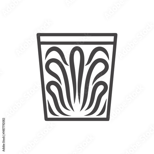Paper-Filled Trash Bin Icon – Waste Container Silhouette. Discarded Paper Bin Black Silhouette Vector
