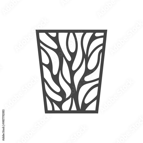 Paper-Filled Trash Bin Icon – Waste Container Silhouette. Discarded Paper Bin Black Silhouette Vector