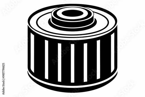 oil filter silhouette line art vector illustration with a white background