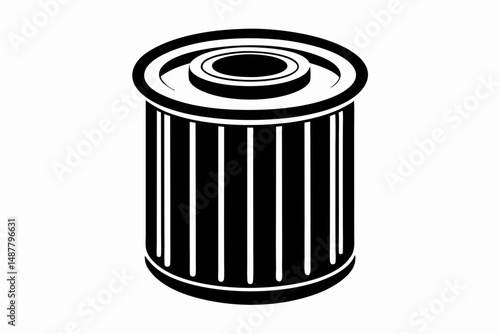 oil filter silhouette line art vector illustration with a white background