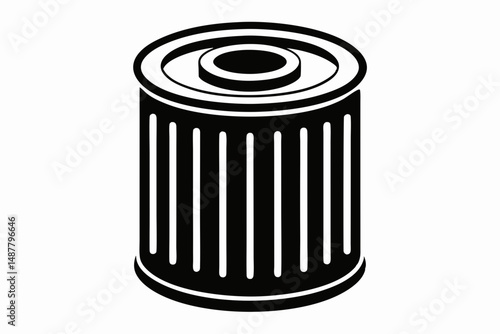 oil filter silhouette line art vector illustration with a white background