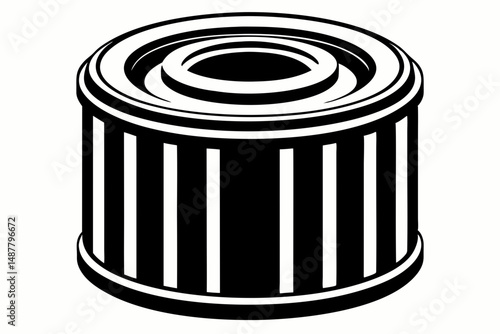 oil filter silhouette line art vector illustration with a white background