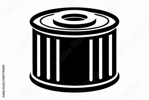oil filter silhouette line art vector illustration with a white background