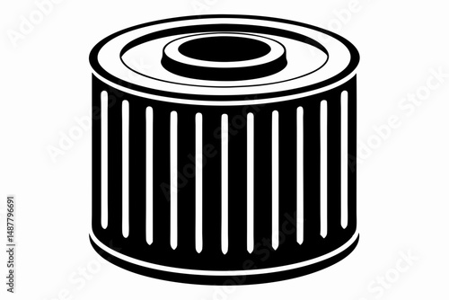 oil filter silhouette line art vector illustration with a white background