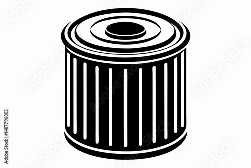 oil filter silhouette line art vector illustration with a white background