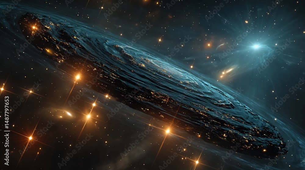 Obraz premium Cosmic Ocean: A Celestial Tapestry of Stars and Galaxies