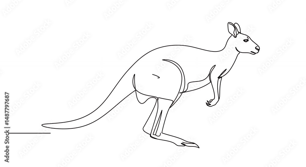 Fototapeta premium Line art kangaroo