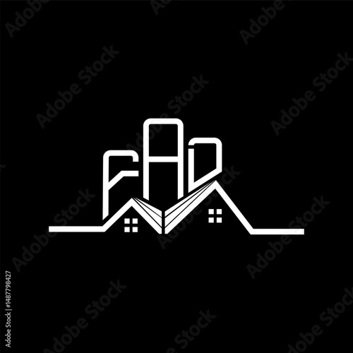 FAD Real State logo design, FAD simple and modern logo. FAD luxurious alphabet design
