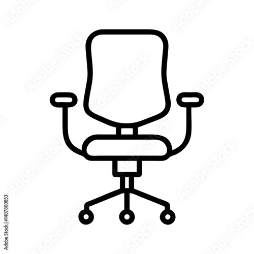 Office chair in minimal style with simple design and lines  