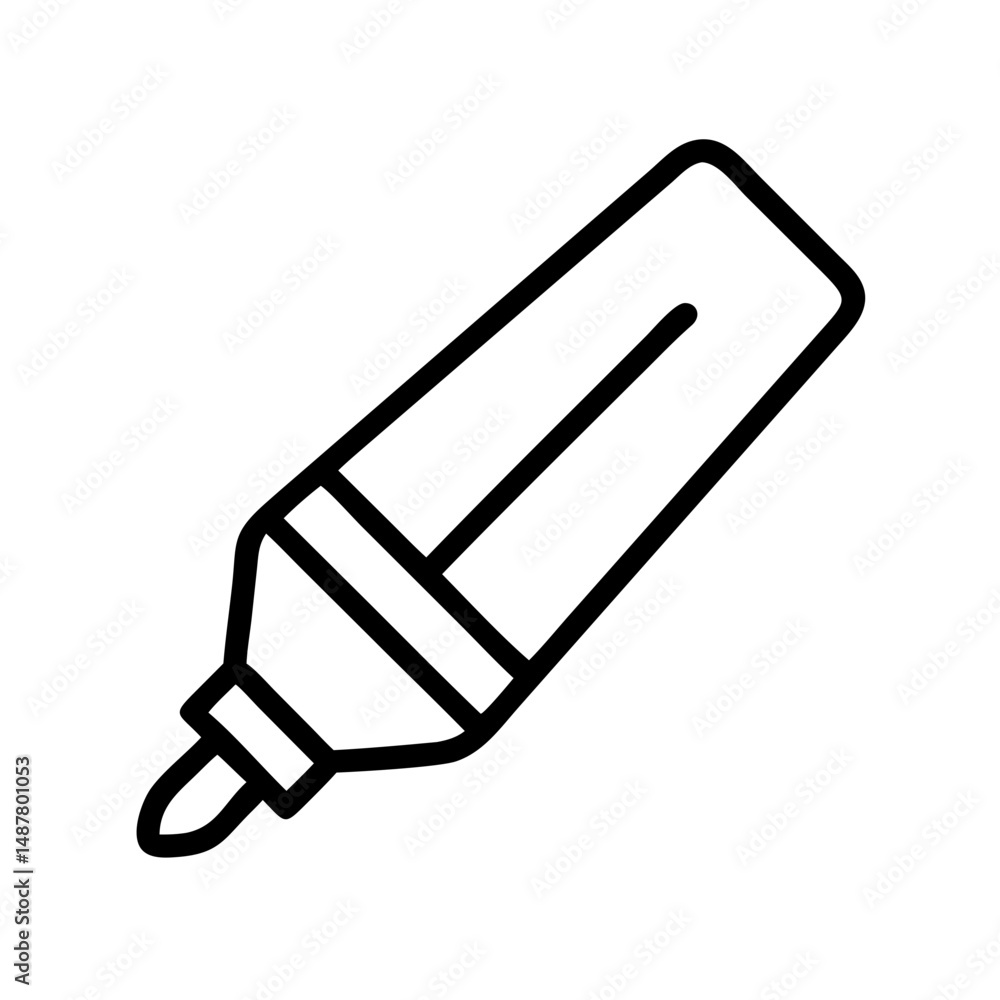 Highlighter marker in simple outline style for office use Highlighter marker in simple outline style for office use