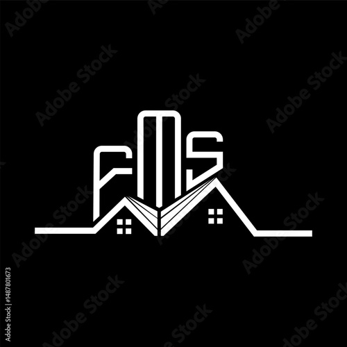 FMS Real State logo design, FMS simple and modern logo. FMS luxurious alphabet design