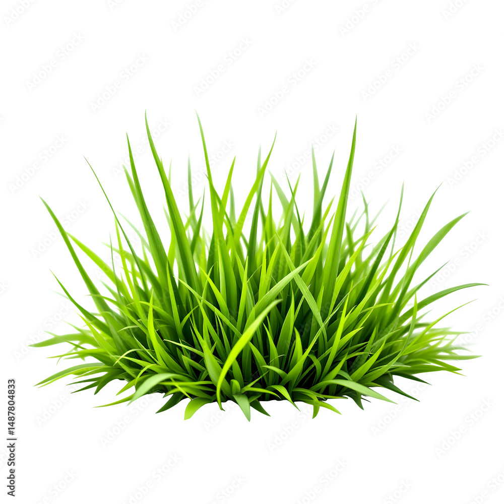Obraz premium Lush Green Grass Tuft Isolated on Transparent Background Perfect for Nature Designs and Spring Themes