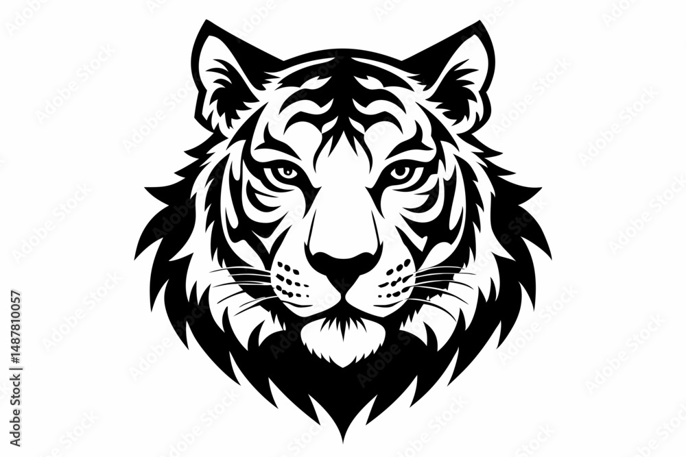 tiger head vector on white background tiger head vector on white background