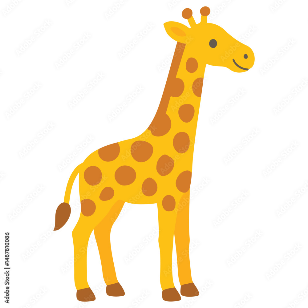 Obraz premium Zoo Giraffe illustration, Colorful Giraffe vector, Colorful Safari Animal Clipart, Animal design sublimation 